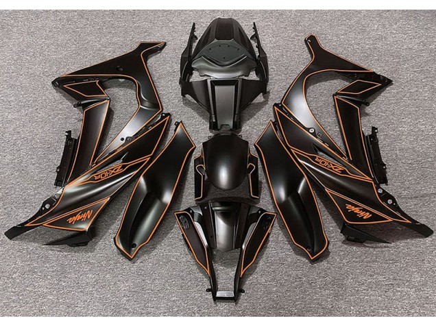 Matte Black & Orange Lining - 2011-2015 Kawasaki ZX10R