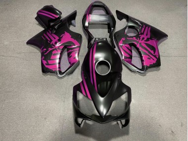 Matte Black & Pink Skull - 2001-2003 Honda CBR600 F4i