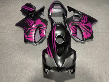 Matte Black & Pink Skull - 2001-2003 Honda CBR600 F4i