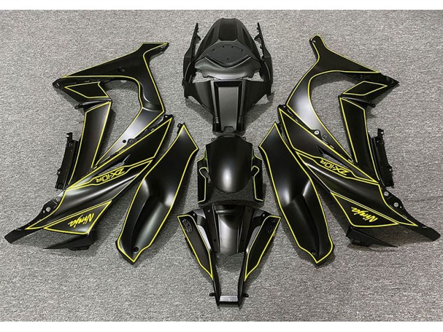 Matte Black & Yellow Lining - 2011-2015 Kawasaki ZX10R