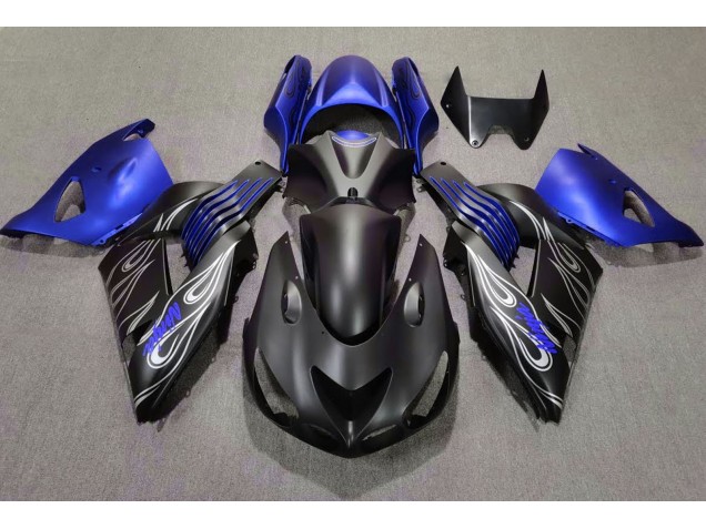 Matte Black and Blue - 2006-2011 Kawasaki ZX14R Matte Black and Blue - 2006-2011 Kawasaki ZX14R
