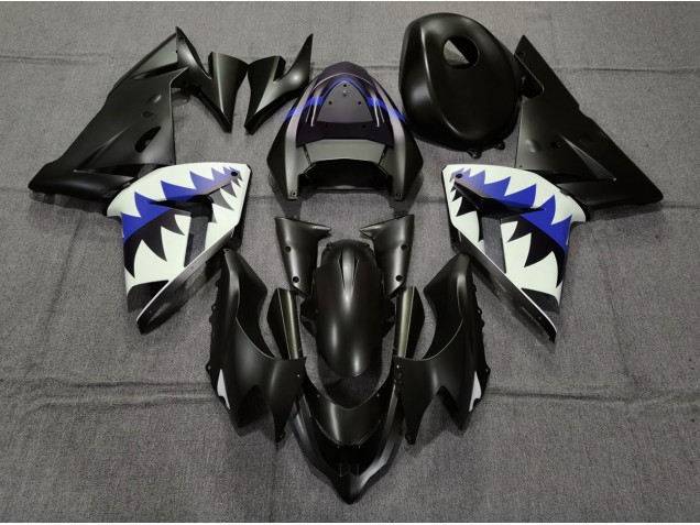 Matte Black and Dark Blue Shark - 2004-2005 Kawasaki ZX10R Matte Black and Dark Blue Shark - 2004-2005 Kawasaki ZX10R