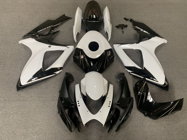 Matte Black and Gloss White - 2006-2007 Suzuki GSXR 600-750 Matte Black and Gloss White - 2006-2007 Suzuki GSXR 600-750