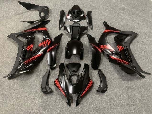 Matte Black w Red - 2016-2019 Kawasaki ZX10R