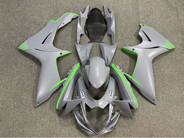 Matte Nardo Grey & Green Accents - 2011-2024 Suzuki GSXR 600-750 Matte Nardo Grey & Green Accents - 2011-2024 Suzuki GSXR 600-750