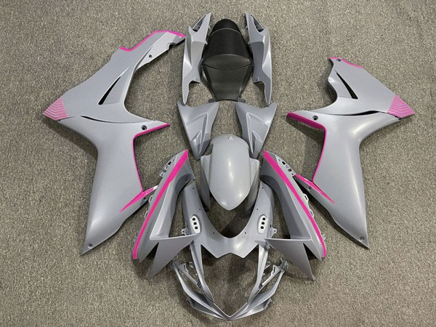 Matte Nardo Grey & Pink Accents - 2011-2024 Suzuki GSXR 600-750 Matte Nardo Grey & Pink Accents - 2011-2024 Suzuki GSXR 600-750