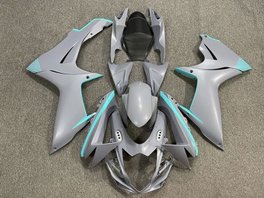 Matte Nardo Grey & Teal Accents - 2011-2024 Suzuki GSXR 600-750
