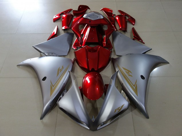 Matte Silver & Gloss Red - 2009-2011 Yamaha R1 Matte Silver & Gloss Red - 2009-2011 Yamaha R1