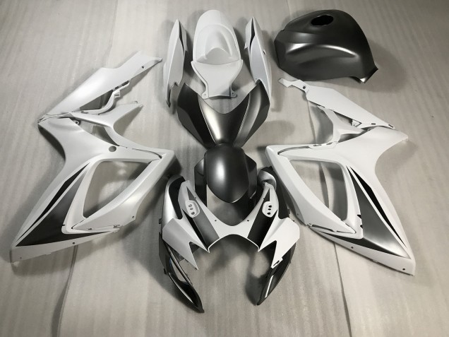 Matte White and Grey - 2006-2007 Suzuki GSXR 600-750 Matte White and Grey - 2006-2007 Suzuki GSXR 600-750