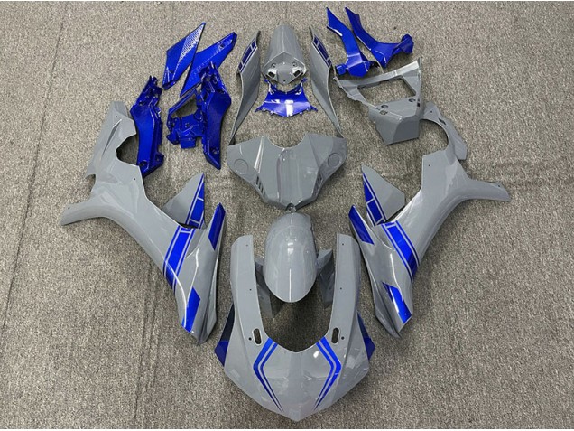 Nardo Grey & Blue Accents - 2015-2019 Yamaha R1 Nardo Grey & Blue Accents - 2015-2019 Yamaha R1