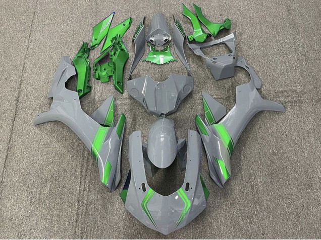Nardo Grey & Green Accents - 2015-2019 Yamaha R1 Nardo Grey & Green Accents - 2015-2019 Yamaha R1