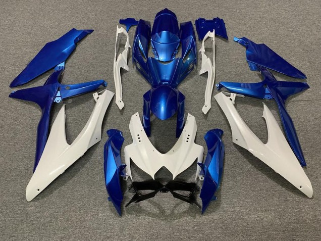 Pearl Blue and White - 2008-2010 Suzuki GSXR 600-750 Pearl Blue and White - 2008-2010 Suzuki GSXR 600-750
