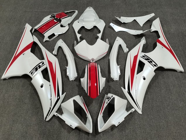 Pearl White & Gloss Red - 2008-2016 Yamaha R6 Pearl White & Gloss Red - 2008-2016 Yamaha R6