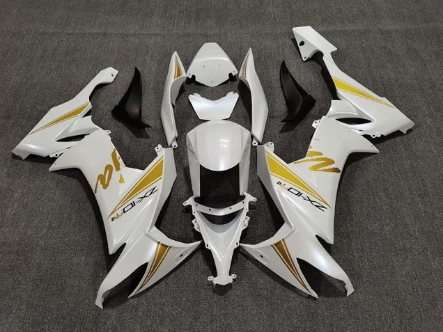 Pearl White & Gold - 2008-2010 Kawasaki ZX10R