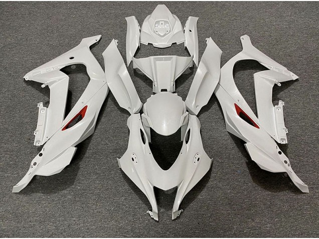 Pearl White Red Trim - 2016-2019 Kawasaki ZX10R Pearl White Red Trim - 2016-2019 Kawasaki ZX10R