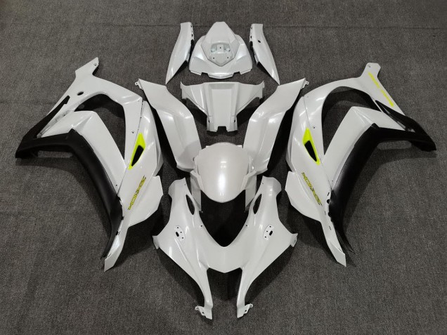 Pearl White & Yellow - 2016-2019 Kawasaki ZX10R Pearl White & Yellow - 2016-2019 Kawasaki ZX10R