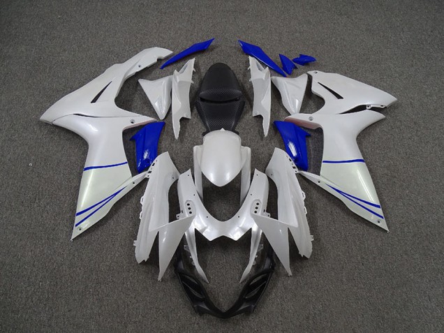 Pearl White and Dark Blue - 2011-2024 Suzuki GSXR 600-750 Pearl White and Dark Blue - 2011-2024 Suzuki GSXR 600-750
