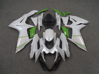 Pearl White and Green - 2011-2024 Suzuki GSXR 600-750