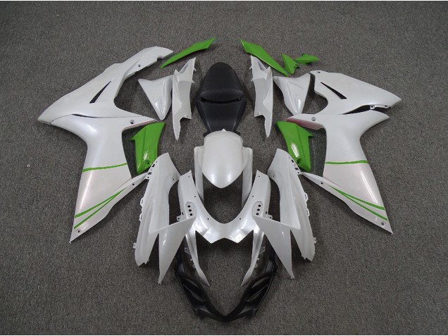 Pearl White and Green - 2011-2024 Suzuki GSXR 600-750 Pearl White and Green - 2011-2024 Suzuki GSXR 600-750