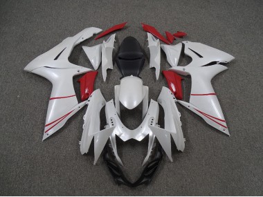 Pearl White and Red - 2011-2024 Suzuki GSXR 600-750