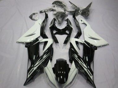 Plain Gloss Black White - 2013-2018 Kawasaki ZX6R