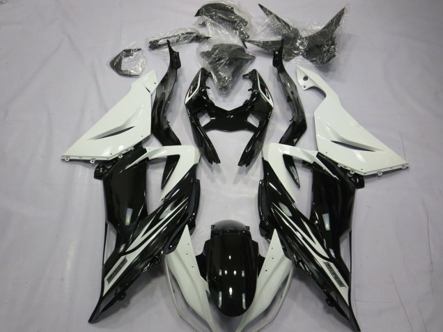 Plain Gloss Black White - 2013-2018 Kawasaki ZX6R