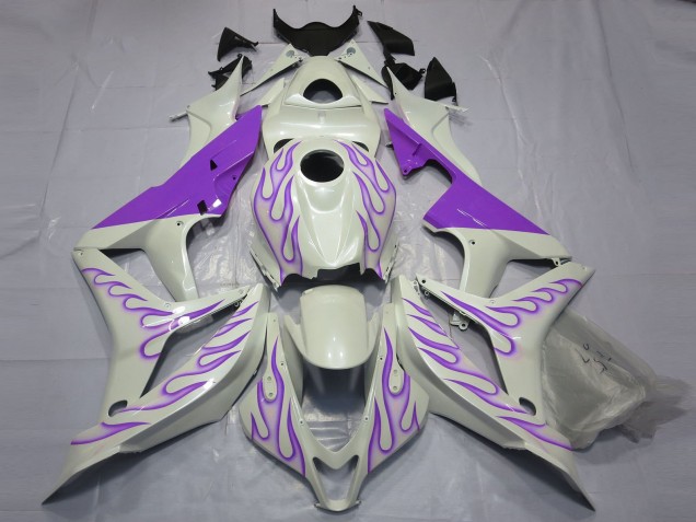 Purple Flame on White - 2007-2008 Honda CBR600RR Purple Flame on White - 2007-2008 Honda CBR600RR