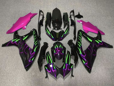 Purple and Green Flame - 2008-2010 Suzuki GSXR 600-750