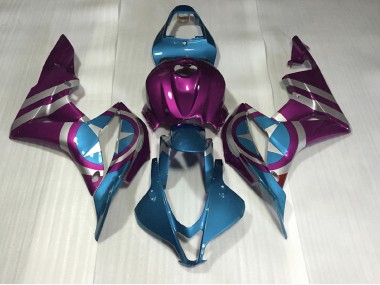 Purple and Light Blue Captain America - 2007-2008 Honda CBR600RR