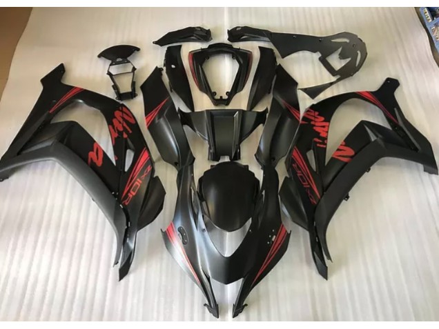 Satin Black & Red - 2016-2019 Kawasaki ZX10R Satin Black & Red - 2016-2019 Kawasaki ZX10R