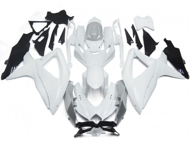 Shining Gloss White With Silver - 2008-2010 Suzuki GSXR 600-750 Shining Gloss White With Silver - 2008-2010 Suzuki GSXR 600-750
