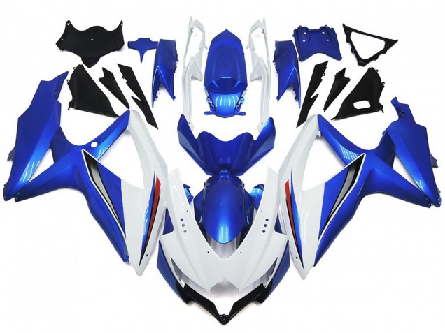 Shining Gloss White With Silver and blue - 2008-2010 Suzuki GSXR 600-750