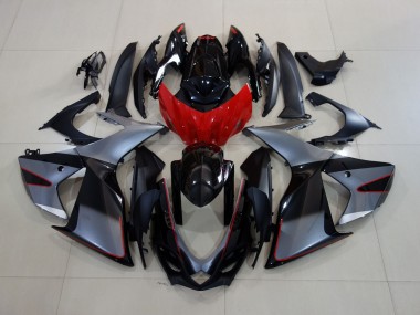 Shiny Grey / Black with Red - 2011-2024 Suzuki GSXR 600-750