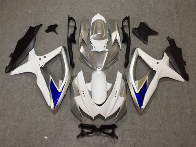Silver White Blue - 2008-2010 Suzuki GSXR 600-750 Silver White Blue - 2008-2010 Suzuki GSXR 600-750