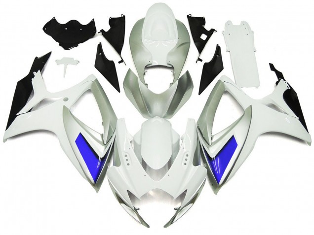 Silver White and Blue Gloss Style - 2006-2007 Suzuki GSXR 600-750 Silver White and Blue Gloss Style - 2006-2007 Suzuki GSXR 600-750