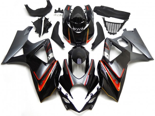 Silver and Black with Red - 2007-2008 Suzuki GSXR 1000 Silver and Black with Red - 2007-2008 Suzuki GSXR 1000