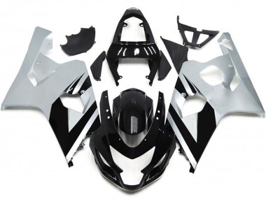 Silver and Gloss Black OEM Style - 2004-2005 Suzuki GSXR 600-750