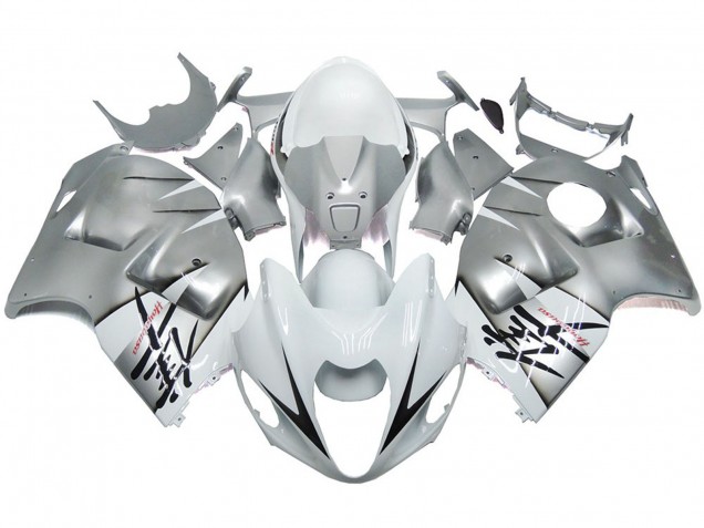Silver and White Gloss OEM Style - 1997-2007 Suzuki GSXR 1300 Hayabusa Silver and White Gloss OEM Style - 1997-2007 Suzuki GSXR 1300 Hayabusa