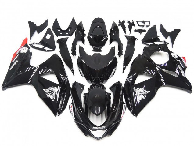 Solid Gloss Black Red style - 2009-2016 Suzuki GSXR 1000