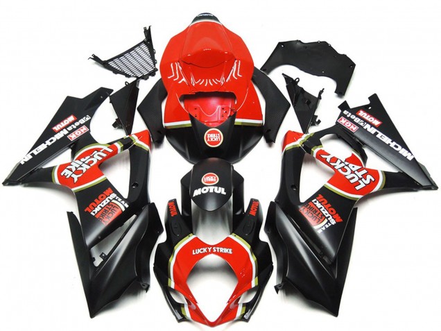 Vibrant Matte Black Custom Lucky Strike - 2007-2008 Suzuki GSXR 1000 Vibrant Matte Black Custom Lucky Strike - 2007-2008 Suzuki GSXR 1000