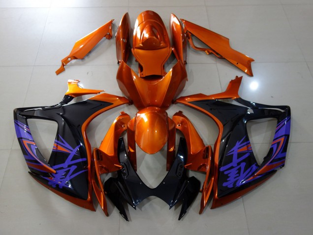 Vibrant Orange & Gloss Black - 2006-2007 Suzuki GSXR 600-750 Vibrant Orange & Gloss Black - 2006-2007 Suzuki GSXR 600-750