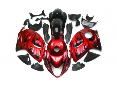 Vibrant Red with Black Flames - 2008-2020 Suzuki GSXR 1300 Hayabusa