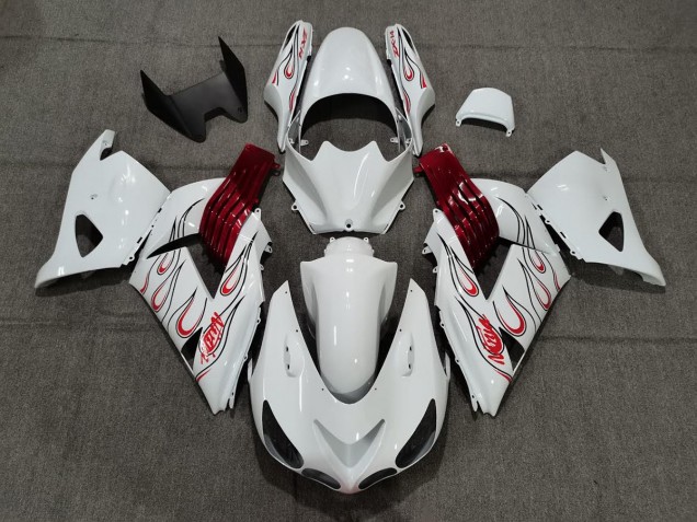White Red Flame - 2006-2011 Kawasaki ZX14R White Red Flame - 2006-2011 Kawasaki ZX14R