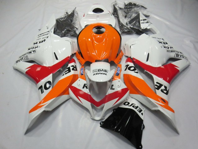 White Red and Orange Repsol - 2009-2012 Honda CBR600RR