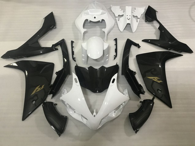 White and Carbon Fiber Style - 2007-2008 Yamaha R1