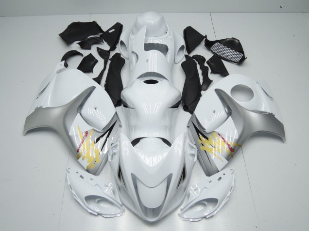 White and Silver - 2008-2020 Suzuki GSXR 1300 Hayabusa