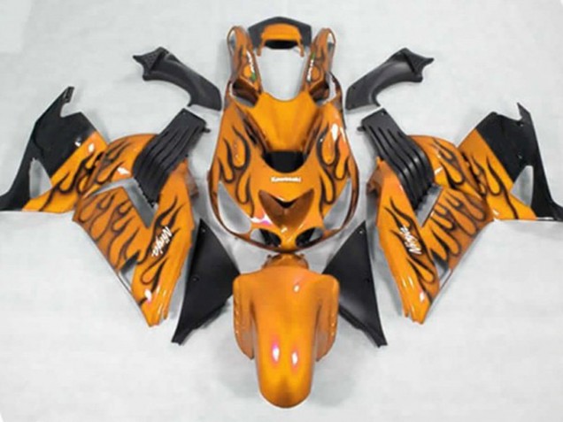 Yellow Black Flame - 2006-2011 Kawasaki ZX14R Yellow Black Flame - 2006-2011 Kawasaki ZX14R