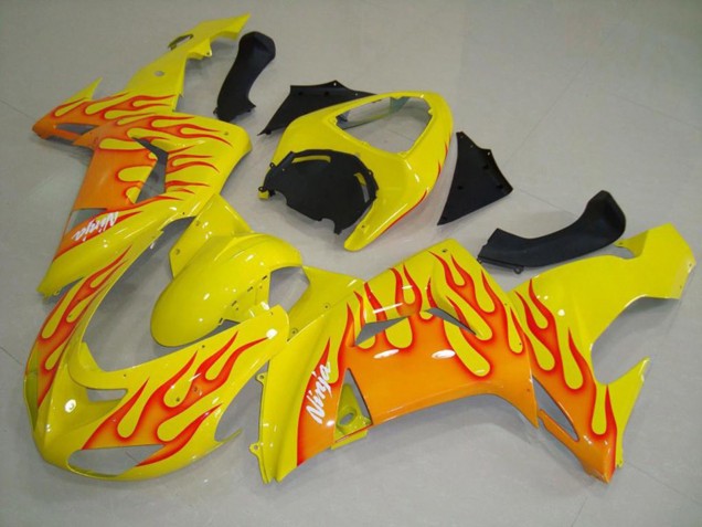 Yellow Orange Flame - 2006-2007 Kawasaki ZX10R Yellow Orange Flame - 2006-2007 Kawasaki ZX10R