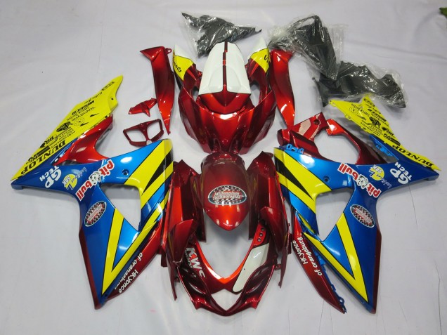 Yellow Red and Blue - 2009-2016 Suzuki GSXR 1000 Yellow Red and Blue - 2009-2016 Suzuki GSXR 1000