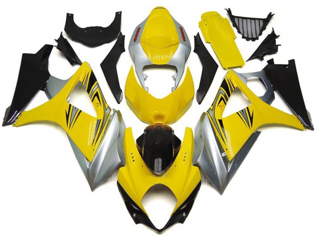 Yellow and Silver OEM Style - 2007-2008 Suzuki GSXR 1000 Yellow and Silver OEM Style - 2007-2008 Suzuki GSXR 1000
